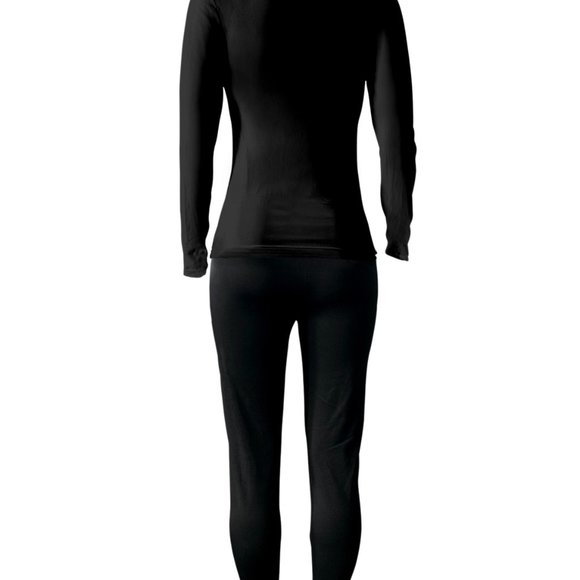 Two-piece Pants Set, Long Sleeve Crew Neck Pullover & Skinny Sports Pants Outfit - Picture 5 of 7